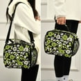 thumbnail image 5 of FORMRS Student Insulated Lunch Bag with Shoulder Strap Reusable Cooler Box for School, Green Flower Pattern, 5 of 9