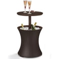 thumbnail image 4 of Keter 228573 Table d'Appoint et de Cocktail de Patio Extérieur Cool avec Glacière, Brun, 4 of 6