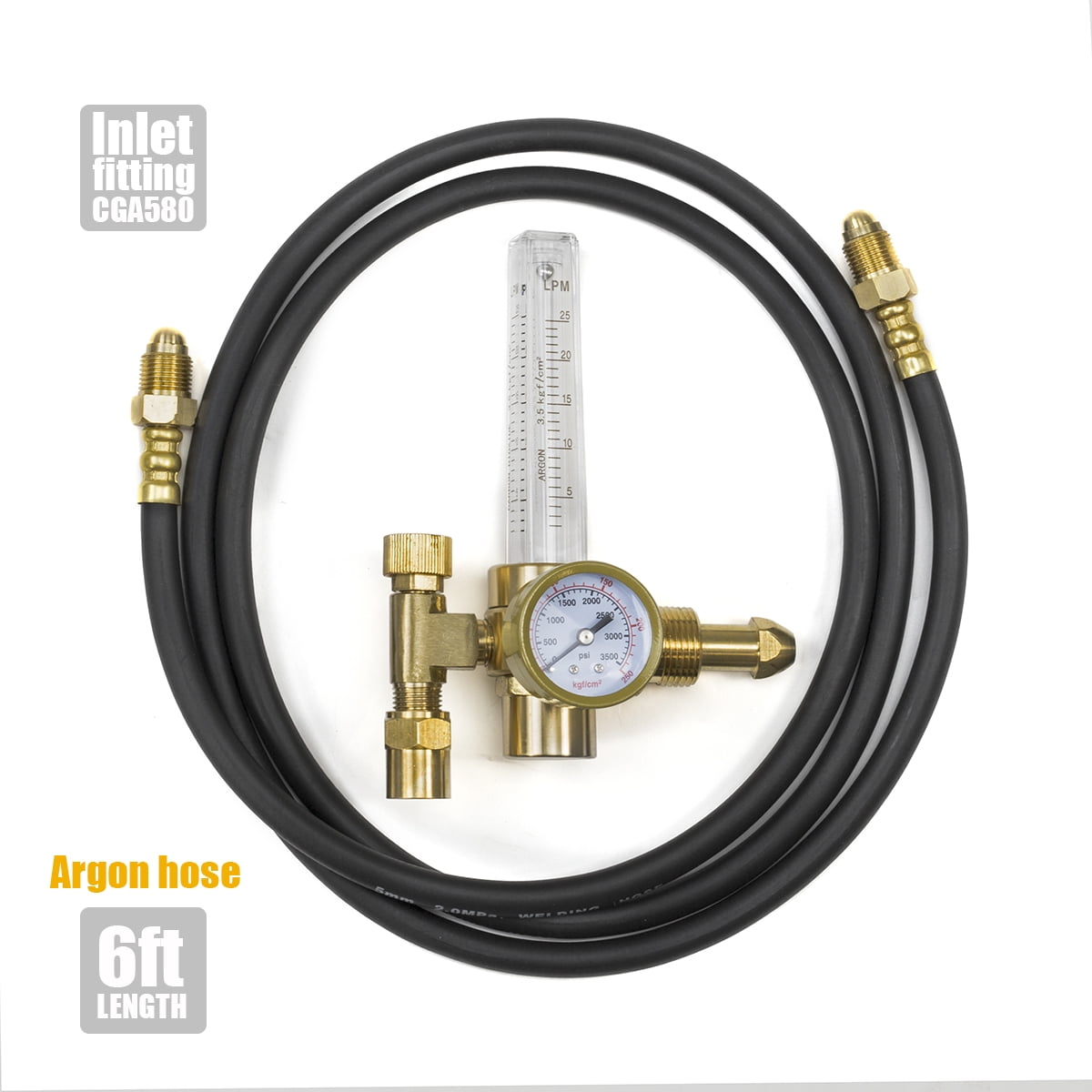 Argon CO2 Flow Meter Regulator Mig Tig Flowmeter Welding Gauge 3500PSI US Stock