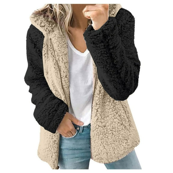 Womens Sherpa Fleece Lined Hoodie Jackets Plus Size Full Zip Up Warm Winter Fleece Coat Outwear Thermal Sweatshirt