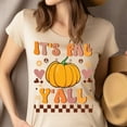thumbnail image 4 of It’s Fall Y’all Shirt Retro Pumpkin Fall Graphic Tee Cute Thanksgiving Top , Maroon, Size M, 4 of 6