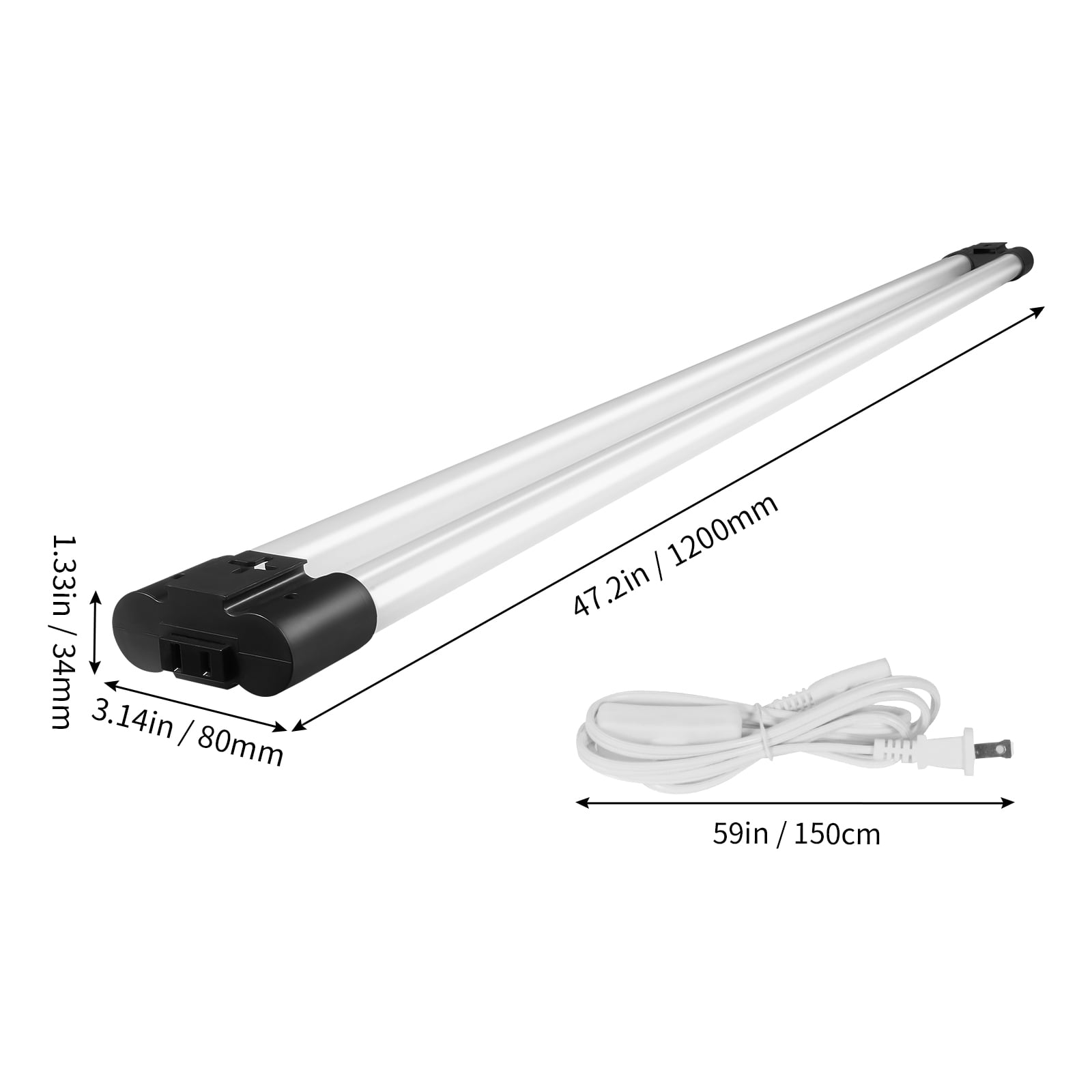 VEVOR 10 Pack LED Shop Light, 4 FT, 40W Linkable Shop Light Fixture, 4500 LM Surface & Hanging Mount Ceiling Lights 59 in Power Cords with ON/OFF Switch, for Garage Warehouse Home Workshop Office