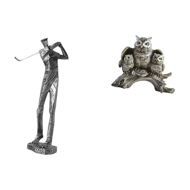 Figura de golfista,Estatua de golfista de resina,figura de golfista,decoración del hogar,Adorno de escultura moderna para centro de mesa,regalo,Figuras de búho,Figuras de búho,animales