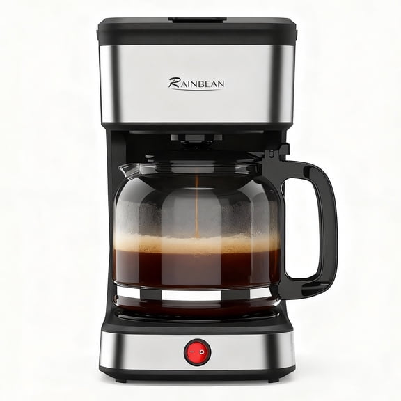 15-Cup Drip Coffee Maker, Home/Office Coffee Brewing Machine with Removable Filter, Glass Carafe and Heated Base, Black & Stainless Steel