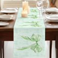 thumbnail image 3 of Table Runners 72 Inches Long Dress Scarves, Green Bow Farmhouse Kitchen/Dining Table Runner, Coffee Tablerunners, Cute Bowknot Minimalist Solid Color 16x72 Inch, 3 of 9