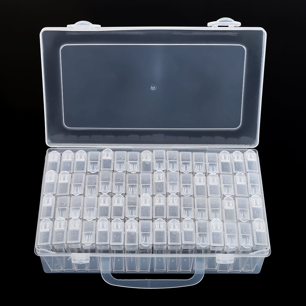 50 Slots Universal Hobby Slot Gem Display Box Holder Clear Snap Round Cases 