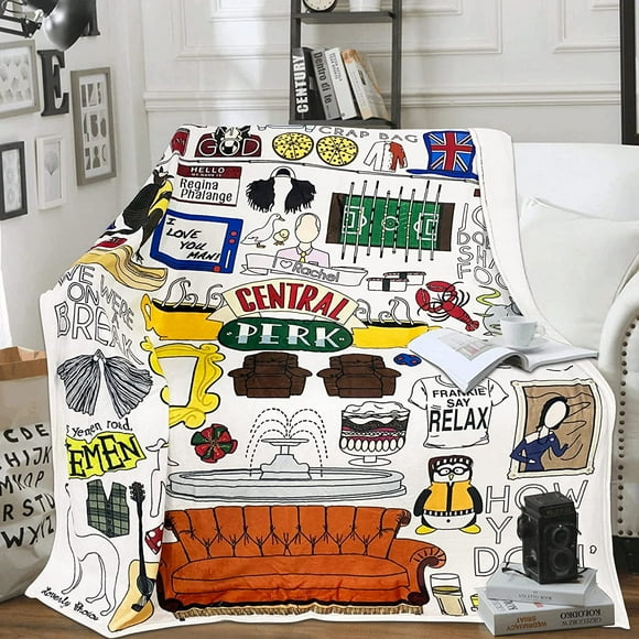 TV Show Blanket for Teenager Adults Friend Cover Snuggle Ultra-Soft Cozy Skin-Friendly Breathable Lovely Living Room 100x130 White 40x50
