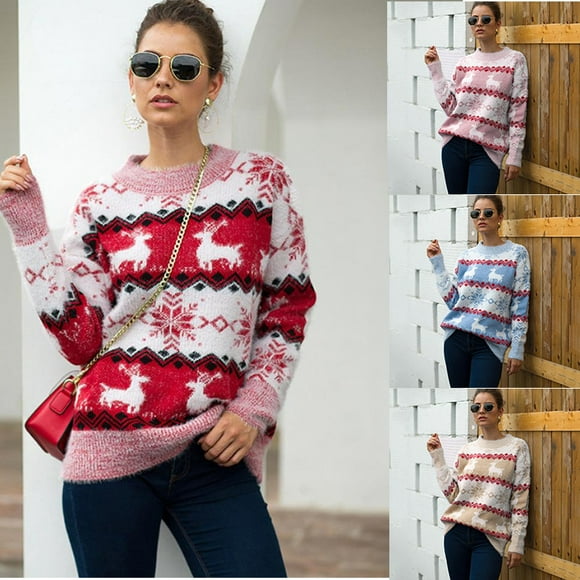 CPOKRTWSO Women's Printed Drop Shoulder Sweatshirt