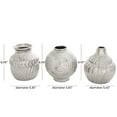 thumbnail image 3 of DecMode 5"W, 6"H Abstract Small Textured Silver Ceramic Vase with Varying Shapes and Patterns, Set of 3, 3 of 10