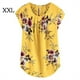 thumbnail image 1 of Qarigey Camiseta de mujer Camiseta plisada estampada Top Cuello Blusa de manga corta Prendas para la parte del cuerpo Amarillo XXL Qarigey AP003086-15, 1 of 6