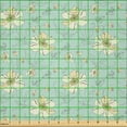 thumbnail image 2 of Ambesonne Floral Fabric by the Yard Microfiber, Pastel Tones Flowers Art, 2 Yards, Mint Green Pale Yellow, 2 of 2