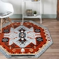 thumbnail image 5 of Ox Bay Talia 6' Octagon Terracotta/Gray Bordered Geometric Wool Indoor Area Rug, 5 of 7