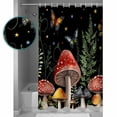thumbnail image 3 of Shower Curtain, Mushroom Butterfly Leaves on Black Waterproof Shower Curtain Set with Hooks for Bathroom Showers,Stalls and Bathtubs,60x72In Watercolor Jungle Plant, 3 of 9