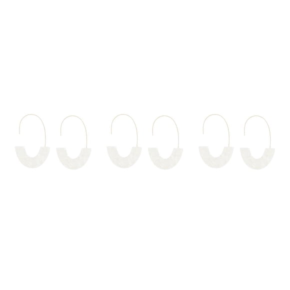 Aretes Sonducket de estilo simple con estampado de leopardo en forma de U para niñas adolescentes color Blanco