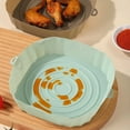 thumbnail image 3 of Bandeja de silicona para freidoras de aire, 1/2/3 unidades, para horno, pizza, pollo frito, cesta de silicona reutilizable, forro para freidora de aire, accesorios, color rosa, 6 unidades, 3 of 6