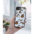 thumbnail image 5 of WIRESTER Shockproof Soft Rubber Cover Case for Apple iPhone 16e 6.1" 2025, Brindle Brown English Bulldog Funny Playful Postures On Light Blue Background, 5 of 5