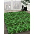 thumbnail image 3 of Ahgly Tapis Rond Lavable en Machine Intérieur Transitionnel Vert Forêt Foncé, 6 Pieds Rond, 3 of 7