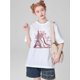 thumbnail image 1 of Chic Eiffel Tower & High Heels Graphic Tee for Women - Soft Polyester Blend, Short Sleeve Crew Neck, Relaxed Fit, Casual Summer & Spring Top with Floral Accents, Perfect for Travel & Outdoor Activiti, 1 of 5