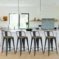 thumbnail image 6 of Fantizee 30 inch Metal Bar Stools Set of 4 Industrial Counter Height Bar Chairs with Backrest Indoor Outdoor Kitchen Distressed Gold, 6 of 6
