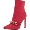 NINE WEST Womens Timbaa2 Ankle Boot 8 Red Suede