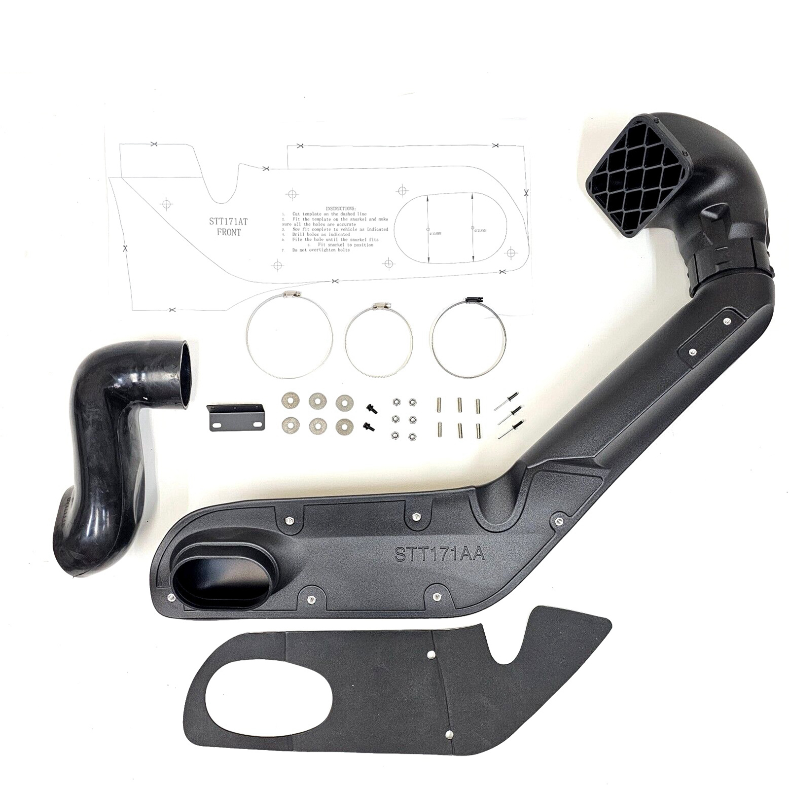 Air Intake Ram Snorkel Kit for 2005-2015 Toyota Tacoma Rolling Head 2.7L V4 4.0L V6 Off Road Desert Flood Water Crossing Heavy Duty