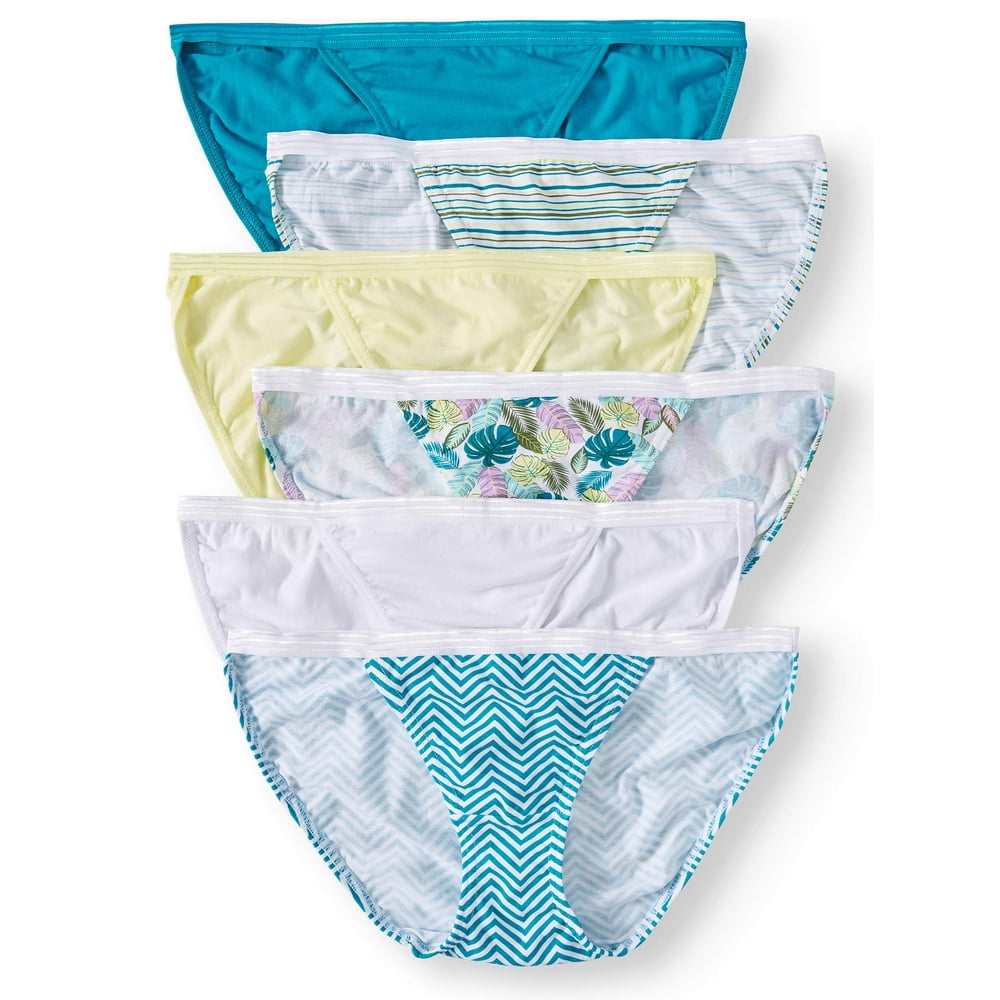 Secret Treasures Secret Treasures Women's cotton stretch string bikini panties, 6 pack