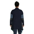 thumbnail image 2 of What's Next Women's and Women's Plus Striped Flyaway Cardigan Sweater, Midweight, Sizes XS-4X, 2 of 7
