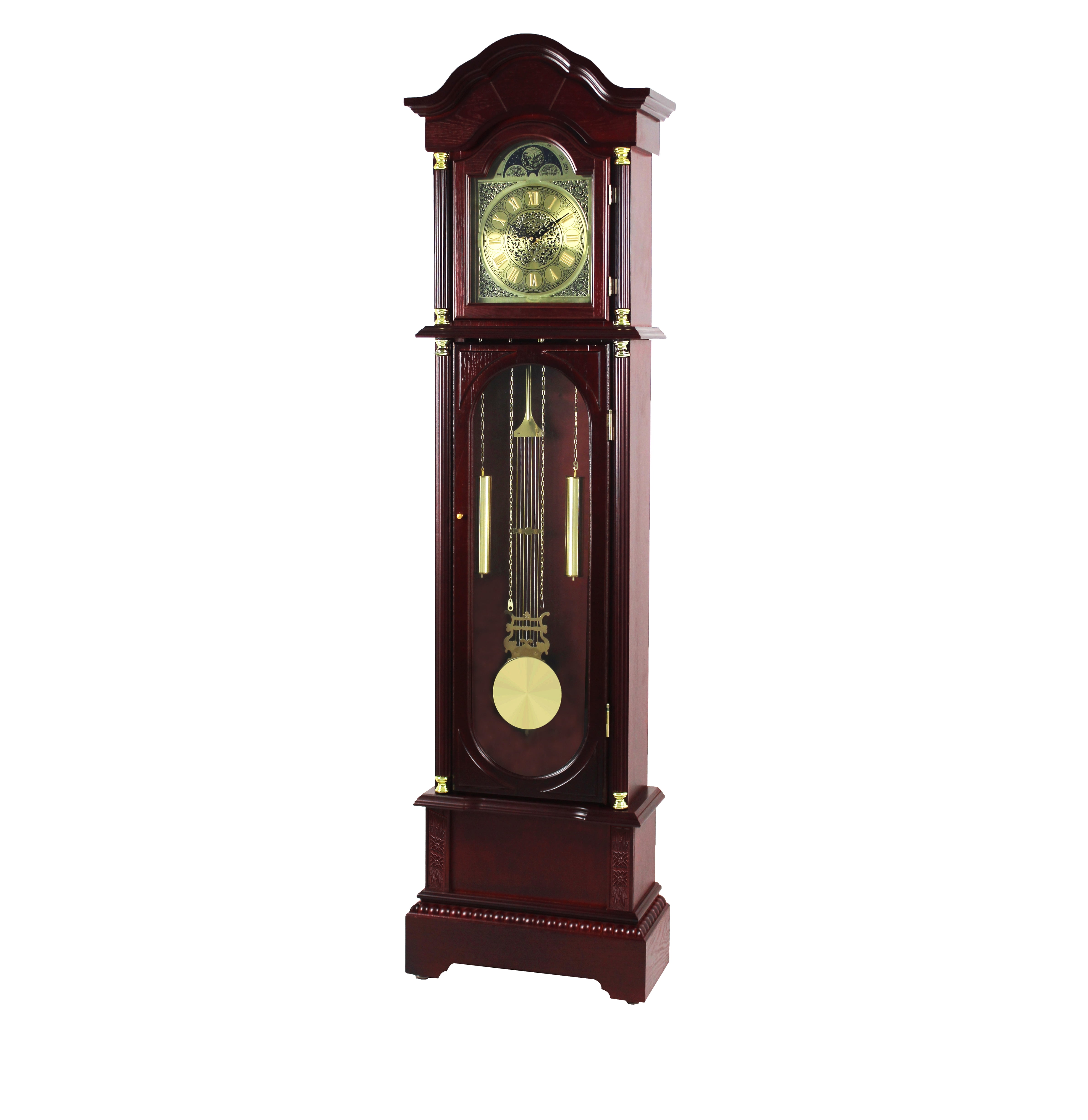 72" Floor Standing Grandfather Clock Cherry Finish