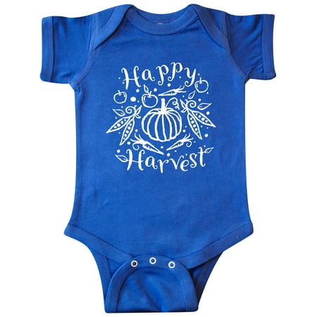

Inktastic Happy Harvest with Pumpkin and Vegetables in White Gift Baby Boy or Baby Girl Bodysuit