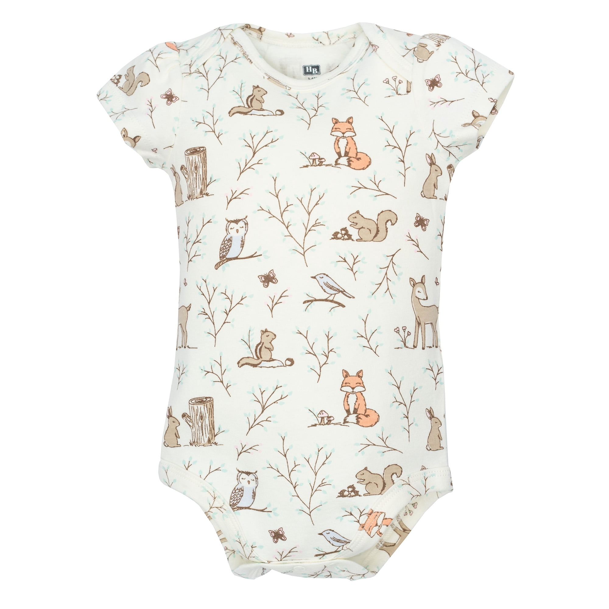 Hudson Baby Infant Girls Cotton Bodysuits 5-Pack, Enchanted Forest, 18-24 Months