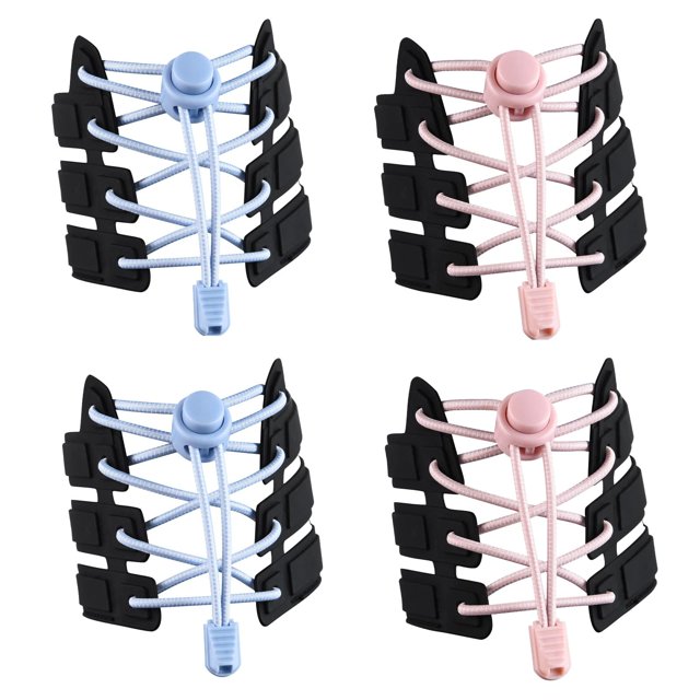 JFBUJC 4 Paires de Lacets Élastiques Sans Lacets Taille Unique avec Lacets Verrouillables Réglables pour Chaussures de Sport, Bottes de Randonnée et Chaussures Décontractées - Enfants et Adultes