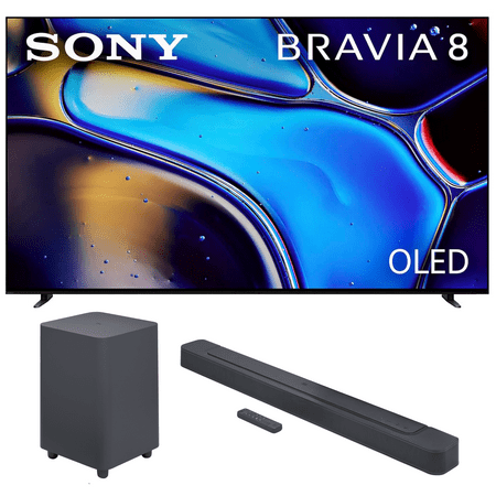 Sony K65XR80 65 Inch IMAX Enhanced Bravia OLED 4K HDR Google TV with a JBL BAR-500 5.1ch Soundbar and Subwoofer with MultiBeam and Dolby Atmos (2024)