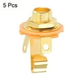 thumbnail image 3 of 5 Pcs Guitar Input Jack 1/4" Stereo Jack Mono Panel Mount Socket Gold, 3 of 5