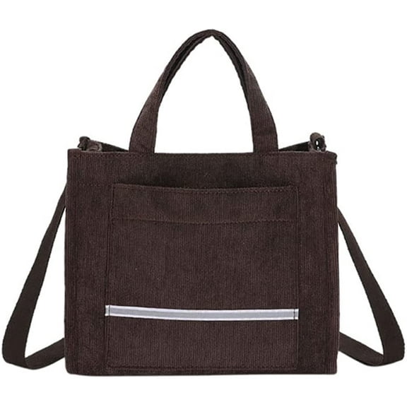CoCopeaunts Corduroy Tote Bag for Women Satchel Bag Fashion Handbag Students Crossbody Shoulder Bag with Pockets
