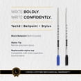 thumbnail image 7 of Cross Tech2 Refillable Ballpoint Pen, Medium Ballpen With Stylus, Includes Premium Gift Box - Satin Black, 7 of 7