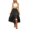 thumbnail image 2 of INSPIRE CHIC Flowy Fairy Skirt for Women Asymmetrical Lace Ruffled High Waist Vintage Skirts XS Black, 2 of 6
