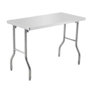 BeesClover Commercial Worktable Workstation, Stainless Steel Folding Table with Metal Adjusting Foot for Kitchen