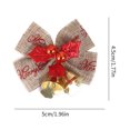 thumbnail image 3 of CUITING 15 Pieces Christmas Bow with Bells Mini Ribbon Bows Burlap Wreath Bows Wrapping Bows Hanging Xmas Wreath Bowknot Ornament for Christmas Tree Presents Decorations, 3 of 4