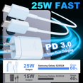 thumbnail image 4 of Cargador USB C Ubearkk de 25 W, carga rápida, paquete de 2 cables de 2 m, 4 of 6