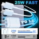thumbnail image 4 of Cargador USB C Ubearkk de 25 W, carga rápida, paquete de 2 cables de 2 m, 4 of 6