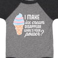 thumbnail image 4 of Inktastic I Make Ice Cream Disappear What's Your Power Boys or Girls Baby Bodysuit, 4 of 5