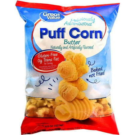(4 pack) (4 Pack) Great Value Butter Puff Corn, 4.5 Oz