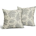 Grey Gray Fall Pillow Covers 16x16 Set of 2 Cream Maple Leaf Print