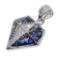 thumbnail image 1 of Colgantes de cristal de 1 pieza, colgante para bolígrafo, taza, bolsos, decoración, conector de joyería, hallazgos artesanales Azul plateado Gloria Sujetador Dangle Charms Colgante, 1 of 9