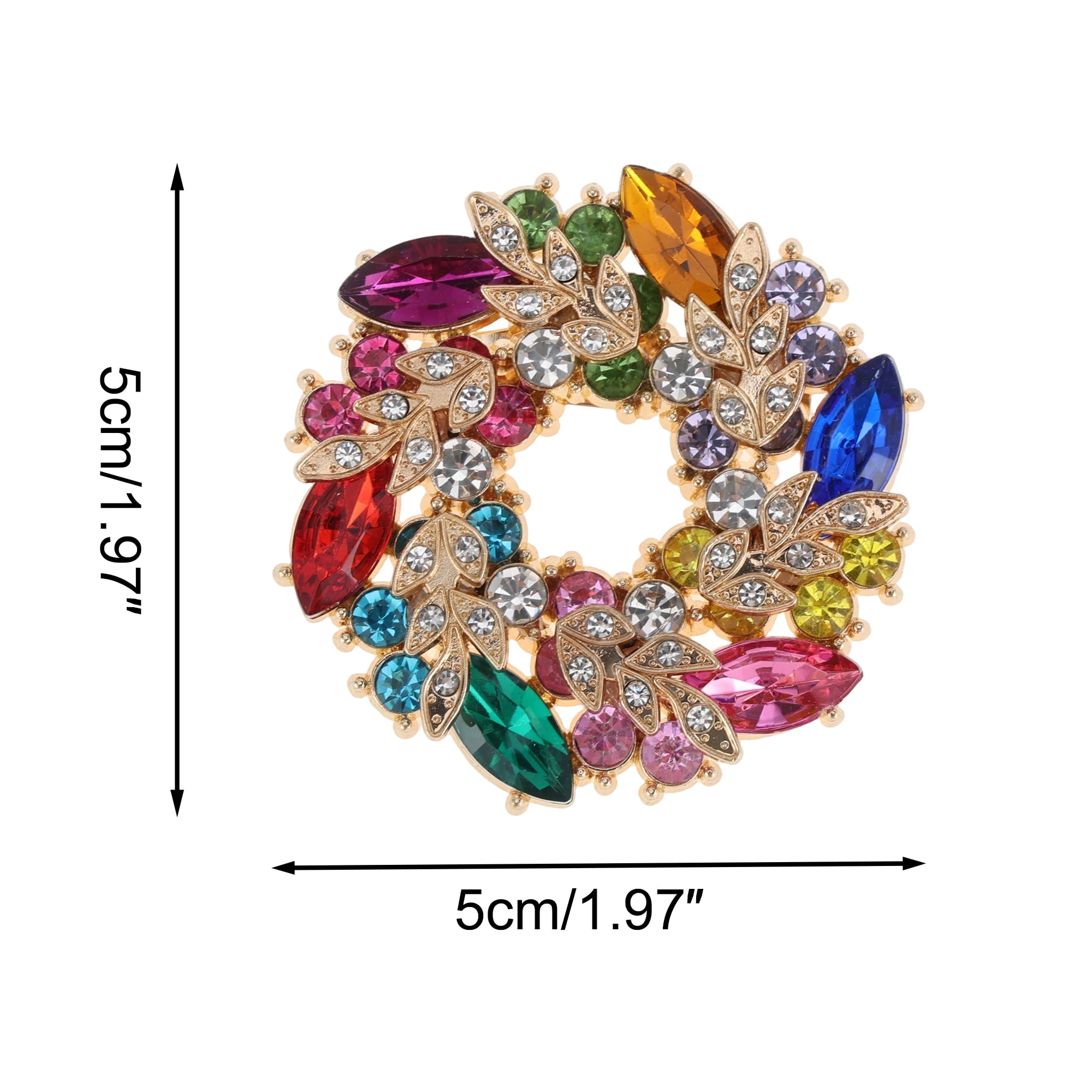 Unique Bargains Bauhinia Flower Rhinestone Brooch for Fashionable Accessories Colorful