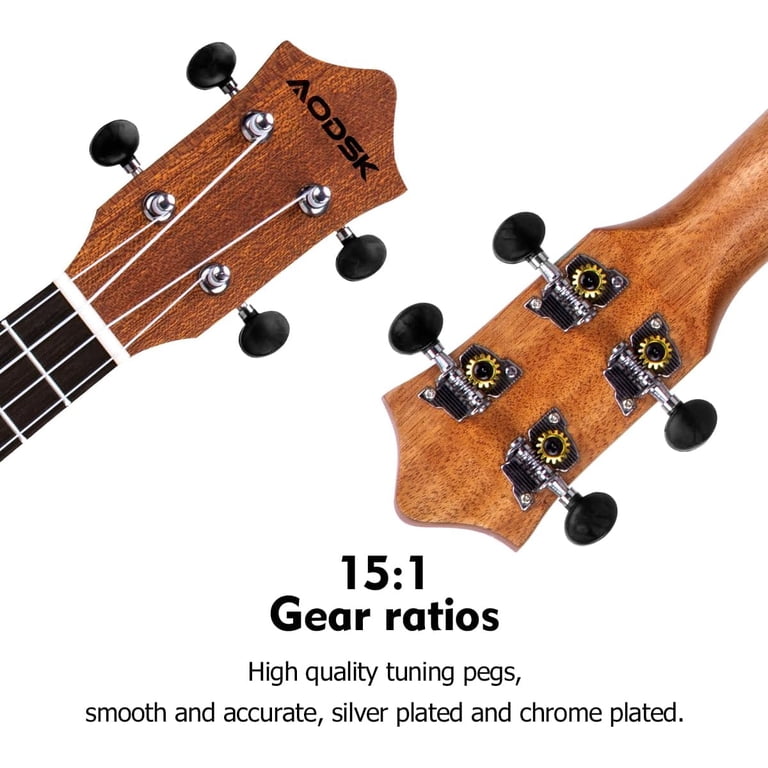 AODSK 21" Soprano Ukulele Starter Kit, Brown photo 4