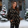 thumbnail image 3 of HELLHERO Paw Leopard Print Women Sweatshirt Long Sleeve, Soft Oversized Sweatshirt Fall Fashion Crewneck Pullover Tops Size XXL, 3 of 7