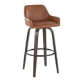 thumbnail image 4 of Daniella 30" Fixed-Height Bar Stool, Bar Chairs, Swivel Bar Stools, Bar Stools Set of 2 (Camel Faux Leather), 4 of 6