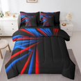 thumbnail image 1 of Erosebridal Teens Fashion Striped Bedding Sets Full Size, Geometry Abstract Comforter Sets with Sheets, Modern Room Decor, Reversible, 1 of 5