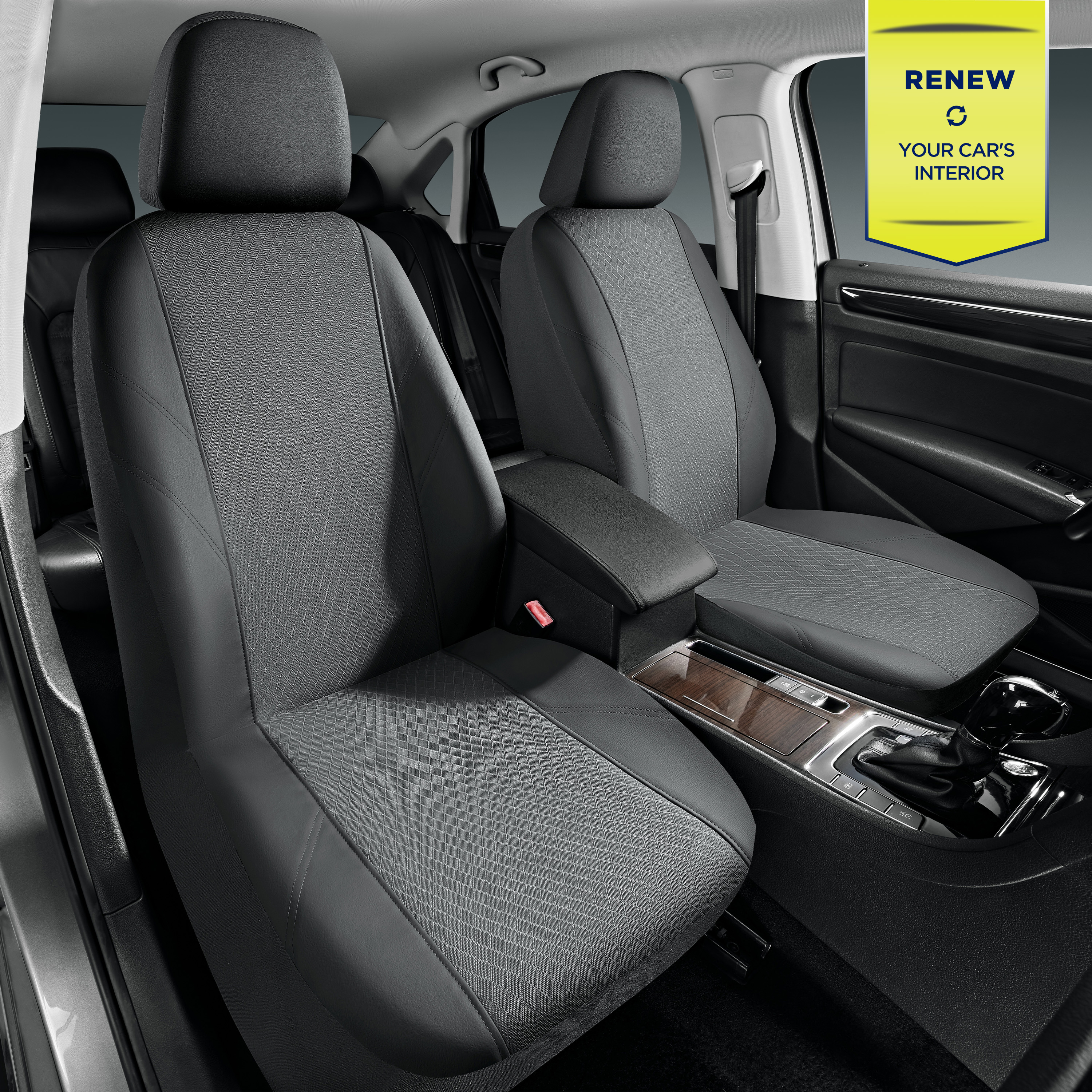 Road Comforts Leather Mesh Car Seat Cover, Airbag Compatible, Universal Fit for Most Cars - Grey